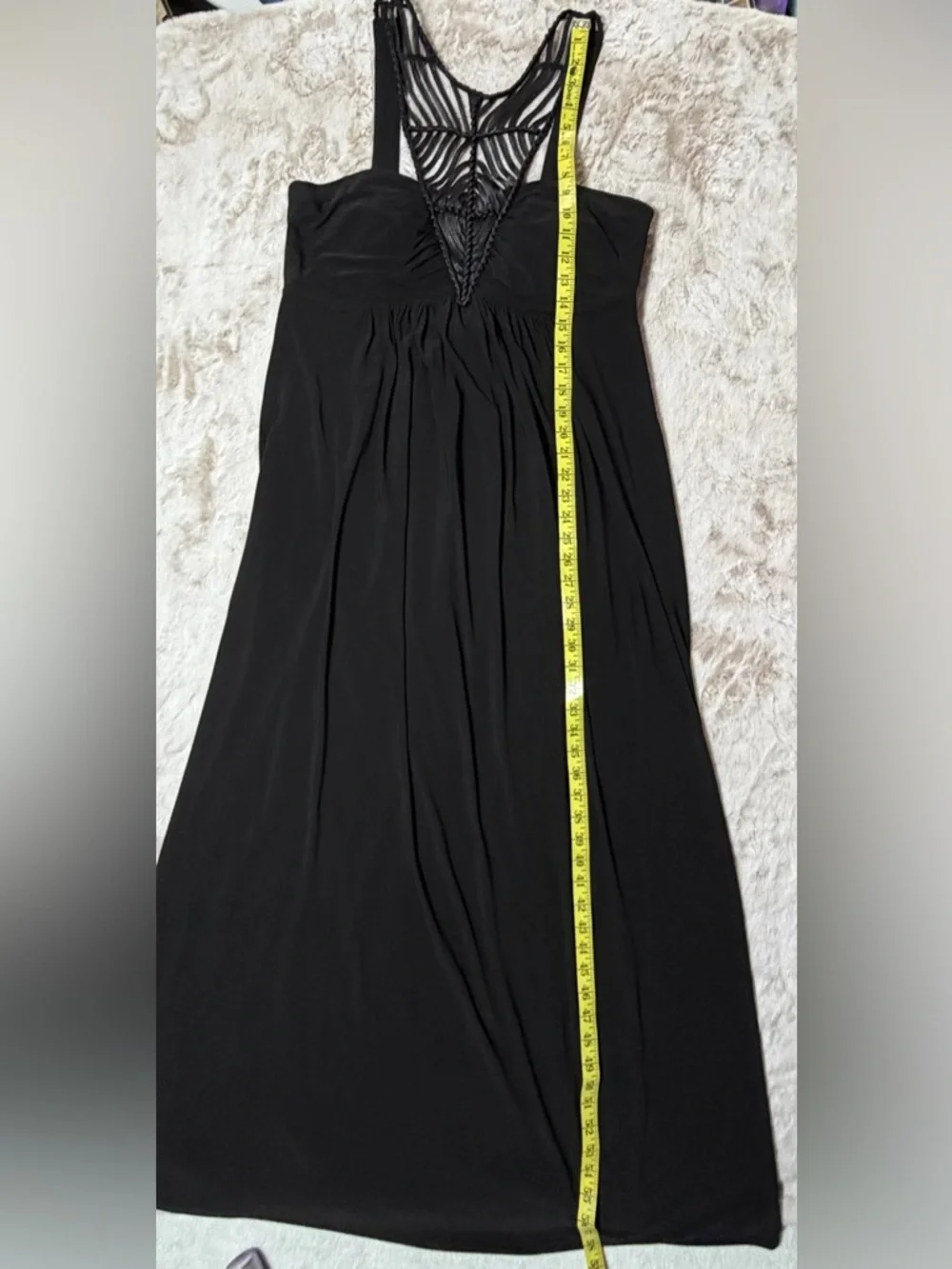Boston Proper Black Sleeveless Maxi Dress with Lace Front Yoke XL - Picture 7 of 12